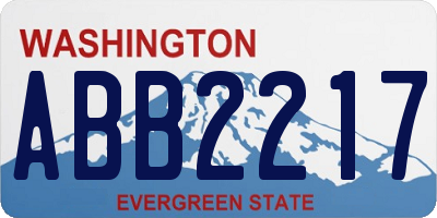 WA license plate ABB2217
