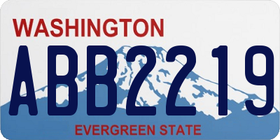 WA license plate ABB2219