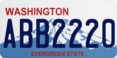 WA license plate ABB2220