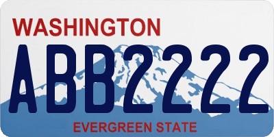 WA license plate ABB2222