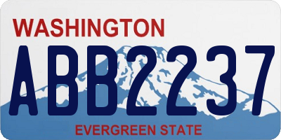 WA license plate ABB2237