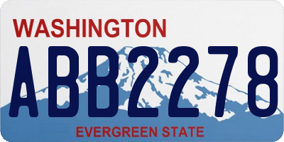 WA license plate ABB2278