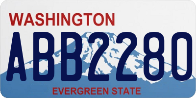 WA license plate ABB2280