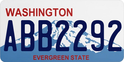 WA license plate ABB2292