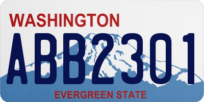 WA license plate ABB2301
