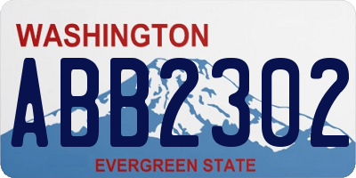 WA license plate ABB2302