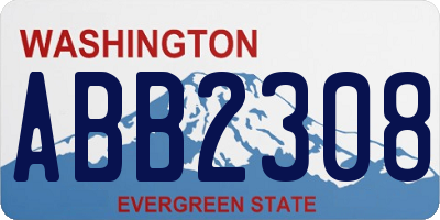 WA license plate ABB2308