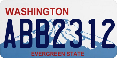 WA license plate ABB2312