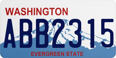 WA license plate ABB2315