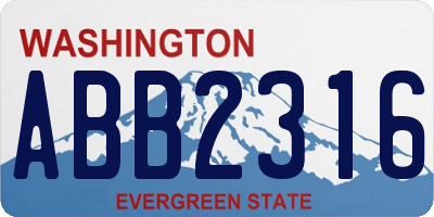 WA license plate ABB2316