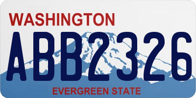 WA license plate ABB2326