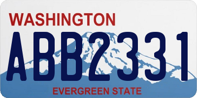 WA license plate ABB2331