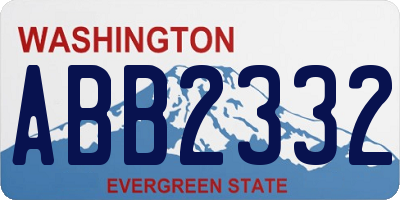 WA license plate ABB2332
