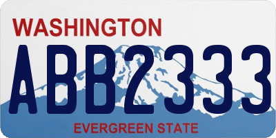 WA license plate ABB2333