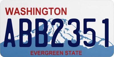 WA license plate ABB2351