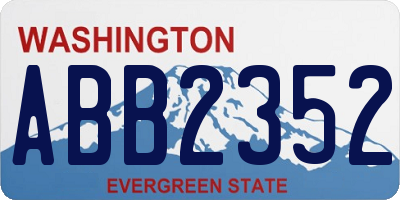WA license plate ABB2352