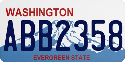 WA license plate ABB2358