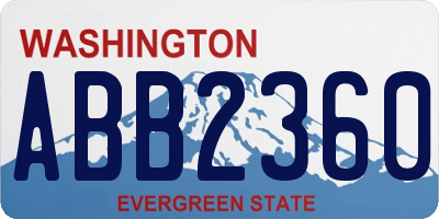 WA license plate ABB2360