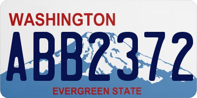 WA license plate ABB2372