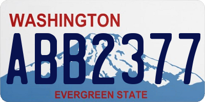 WA license plate ABB2377