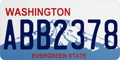 WA license plate ABB2378