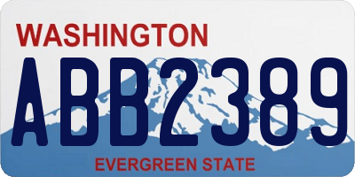 WA license plate ABB2389