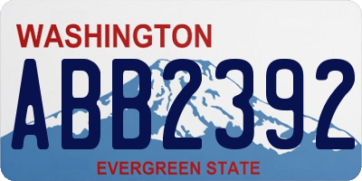 WA license plate ABB2392