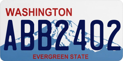 WA license plate ABB2402