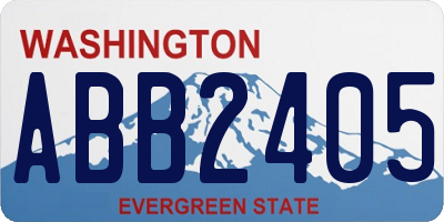 WA license plate ABB2405