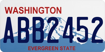 WA license plate ABB2452