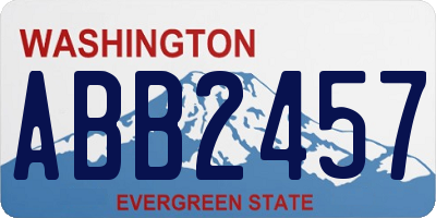 WA license plate ABB2457
