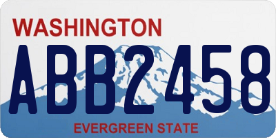 WA license plate ABB2458