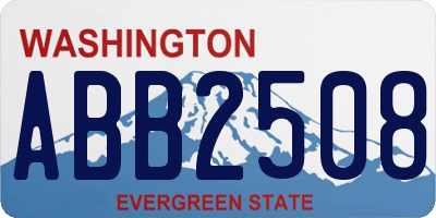 WA license plate ABB2508