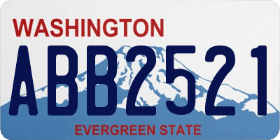 WA license plate ABB2521