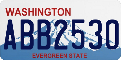 WA license plate ABB2530