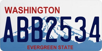 WA license plate ABB2534