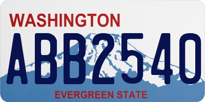 WA license plate ABB2540