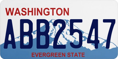 WA license plate ABB2547