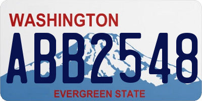 WA license plate ABB2548