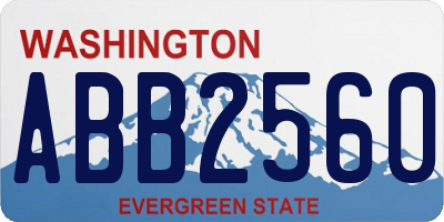 WA license plate ABB2560