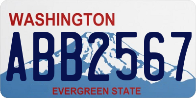 WA license plate ABB2567