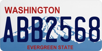 WA license plate ABB2568