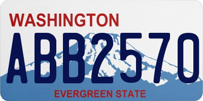 WA license plate ABB2570