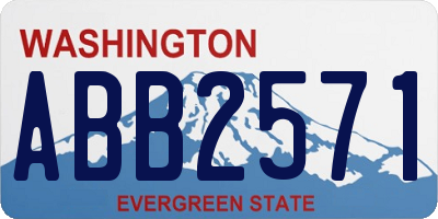 WA license plate ABB2571