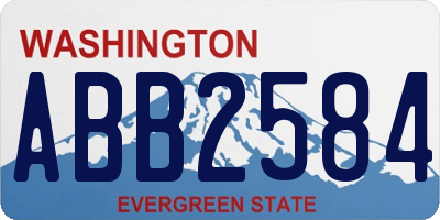 WA license plate ABB2584
