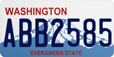 WA license plate ABB2585