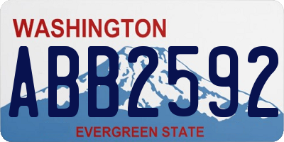 WA license plate ABB2592
