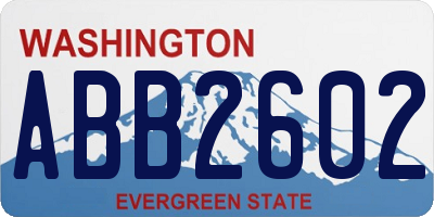 WA license plate ABB2602