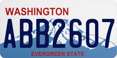 WA license plate ABB2607