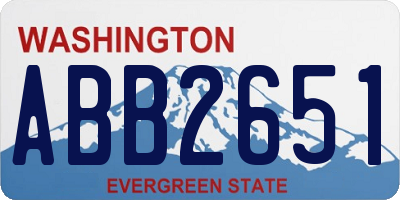 WA license plate ABB2651